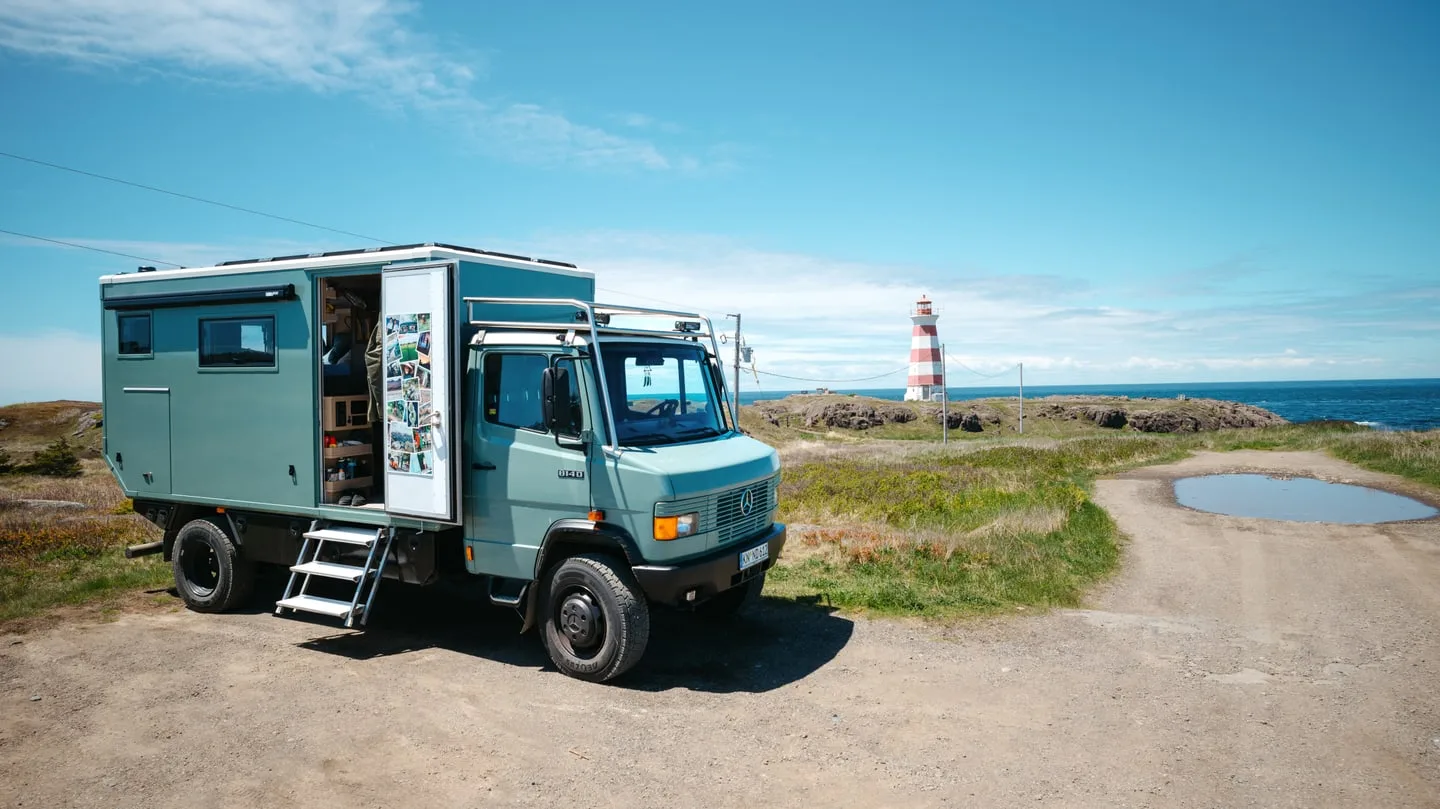 Felice, the converted Mercedes 814D, on the way to Patagonia